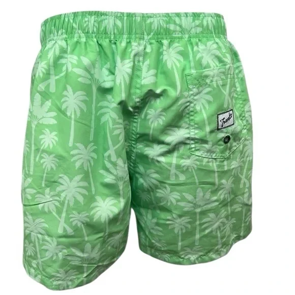 FRANKS mens XL palm tree Sage green print swim shorts trunks w mesh support - Picture 3 of 15